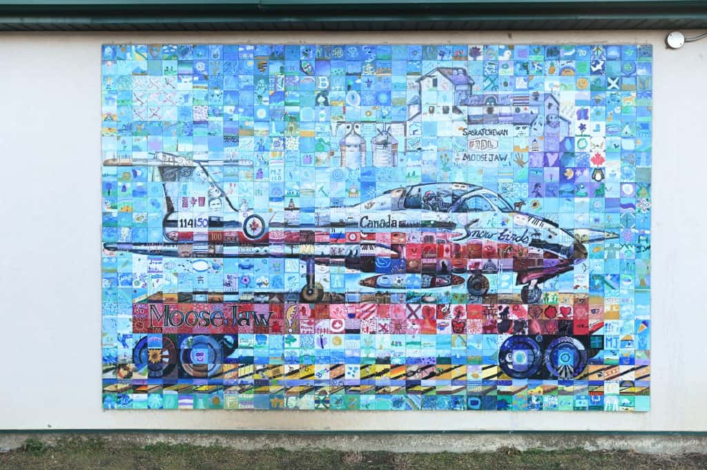 Moose Jaw on a Budget Mosaic mural made of tiles