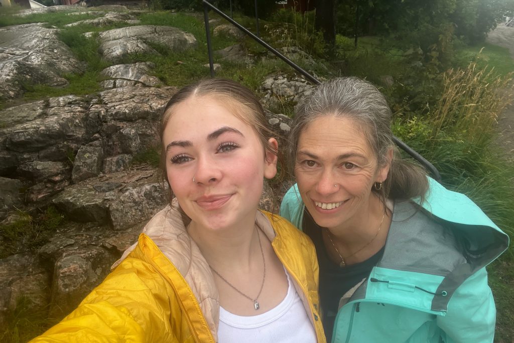 Sarah and Jen in front of the Devil's Stairs
