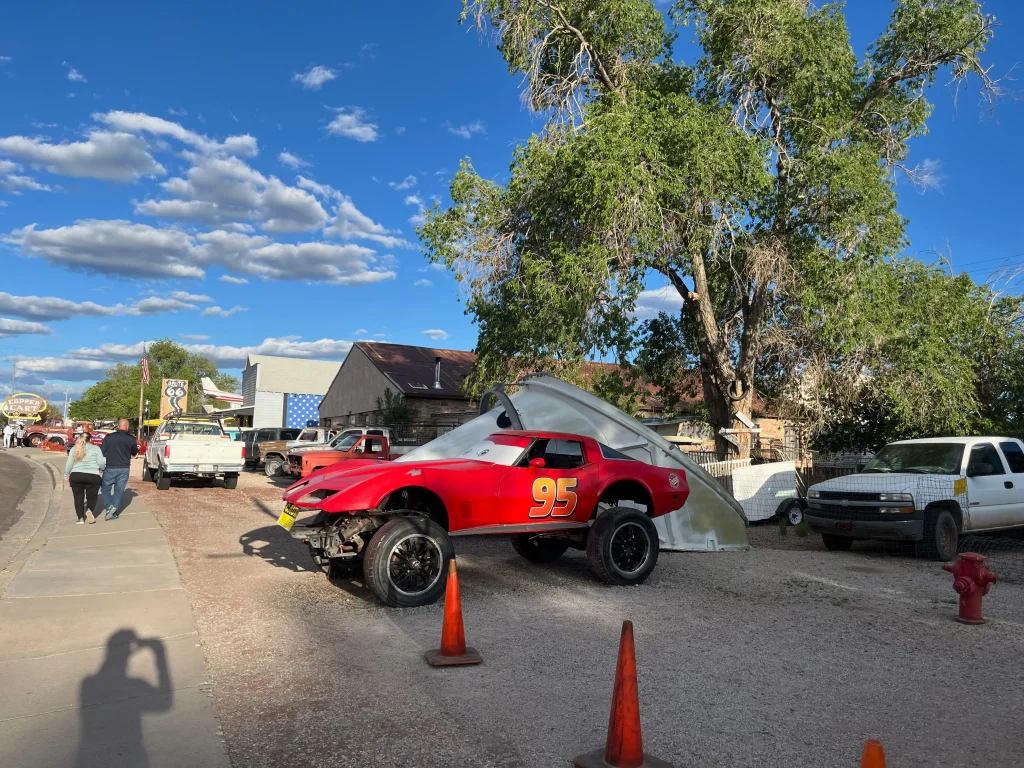 Main street in Seligman Arizona near Supai Motel, a common overnight stop that can affect your Havasupai trail cost
