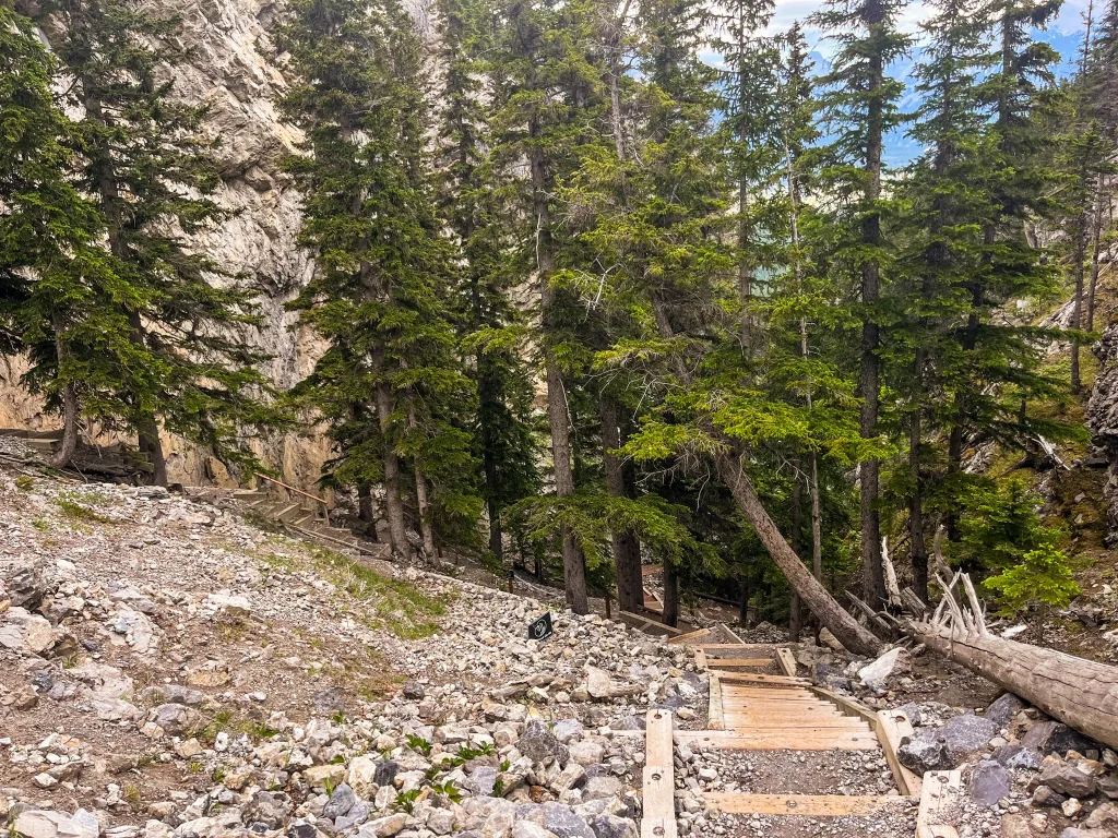 Steep rocky section near the trailhead of Climber's Access Trail