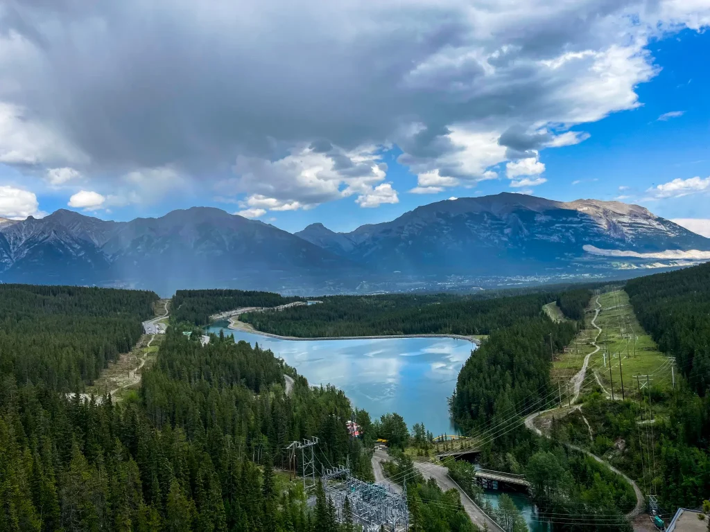 View from the Grassi Lakes Interpretive Trail overlooking Canmore and the Bow Valley